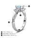 5 - Michele 1.60 ctw (5.50 mm) 3 Stone Princess Cut Aquamarine and Natural Diamond Twisted Vine Engagement Ring 