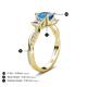 5 - Michele 1.98 ctw (5.50 mm) 3 Stone Princess Cut Blue Topaz and Lab Grown Diamond Twisted Vine Engagement Ring 