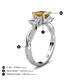 5 - Michele 1.60 ctw (5.50 mm) 3 Stone Princess Cut Citrine and Lab Grown Diamond Twisted Vine Engagement Ring 