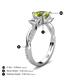 5 - Michele 1.85 ctw (5.50 mm) 3 Stone Princess Cut Peridot and Lab Grown Diamond Twisted Vine Engagement Ring 