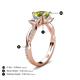 5 - Michele 1.85 ctw (5.50 mm) 3 Stone Princess Cut Peridot and Lab Grown Diamond Twisted Vine Engagement Ring 