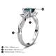5 - Michele 1.98 ctw (5.50 mm) 3 Stone Princess Cut London Blue Topaz and Lab Grown Diamond Twisted Vine Engagement Ring 