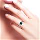 6 - Michele 1.98 ctw (5.50 mm) 3 Stone Princess Cut London Blue Topaz and Lab Grown Diamond Twisted Vine Engagement Ring 