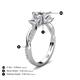 5 - Michele 1.78 ctw (5.50 mm) 3 Stone Princess Cut Moissanite and Lab Grown Diamond Twisted Vine Engagement Ring 