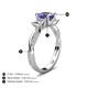 5 - Michele 1.70 ctw (5.50 mm) 3 Stone Princess Cut Tanzanite and Lab Grown Diamond Twisted Vine Engagement Ring 