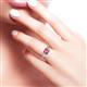 6 - Michele 1.70 ctw (5.50 mm) 3 Stone Princess Cut Pink Tourmaline and Lab Grown Diamond Twisted Vine Engagement Ring 