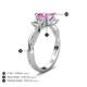 5 - Michele 1.45 ctw (5.50 mm) 3 Stone Princess Cut Pink Sapphire and Lab Grown Diamond Twisted Vine Engagement Ring 