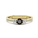 1 - Aniyah 0.71 ctw (5.00 mm) Classic Three Stone Round Black Diamond and Natural Diamond Engagement Ring 