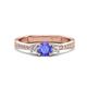 1 - Aniyah 0.68 ctw (5.00 mm) Classic Three Stone Round Tanzanite and Natural Diamond Engagement Ring 