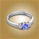 2 - Aniyah 0.68 ctw (5.00 mm) Classic Three Stone Round Tanzanite and Natural Diamond Engagement Ring 