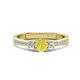 1 - Aniyah 0.71 ctw (5.00 mm) Classic Three Stone Round Yellow Diamond and Natural Diamond Engagement Ring 