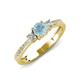 3 - Aniyah 0.61 ctw (5.00 mm) Classic Three Stone Round Aquamarine and Natural Diamond Engagement Ring 
