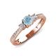 3 - Aniyah 0.61 ctw (5.00 mm) Classic Three Stone Round Aquamarine and Natural Diamond Engagement Ring 