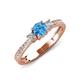3 - Aniyah 0.71 ctw (5.00 mm) Classic Three Stone Round Blue Topaz and Natural Diamond Engagement Ring 