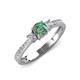 3 - Aniyah 0.76 ctw (5.00 mm) Classic Three Stone Round Lab Created Alexandrite and Natural Diamond Engagement Ring 