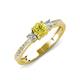 3 - Aniyah 0.71 ctw (5.00 mm) Classic Three Stone Round Yellow Diamond and Natural Diamond Engagement Ring 