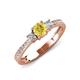 3 - Aniyah 0.74 ctw (5.00 mm) Classic Three Stone Round Yellow Sapphire and Natural Diamond Engagement Ring 