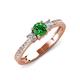 3 - Aniyah 0.81 ctw (5.00 mm) Classic Three Stone Round Green Garnet and Natural Diamond Engagement Ring 
