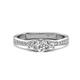 1 - Aniyah 0.74 ctw (5.00 mm) Classic Three Stone Round White Sapphire and Natural Diamond Engagement Ring 