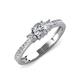 3 - Aniyah 0.74 ctw (5.00 mm) Classic Three Stone Round White Sapphire and Natural Diamond Engagement Ring 