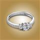 2 - Aniyah 0.66 ctw (5.00 mm) Classic Three Stone Round Moissanite and Natural Diamond Engagement Ring 