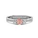 1 - Aniyah 0.69 ctw (5.00 mm) Classic Three Stone Round Morganite and Natural Diamond Engagement Ring 