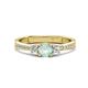 1 - Aniyah 0.56 ctw (5.00 mm) Classic Three Stone Round Opal and Natural Diamond Engagement Ring 