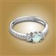 2 - Aniyah 0.56 ctw (5.00 mm) Classic Three Stone Round Opal and Natural Diamond Engagement Ring 
