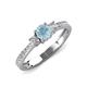 3 - Aniyah 0.61 ctw (5.00 mm) Classic Three Stone Round Aquamarine and Natural Diamond Engagement Ring 