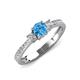 3 - Aniyah 0.71 ctw (5.00 mm) Classic Three Stone Round Blue Topaz and Natural Diamond Engagement Ring 