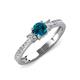 3 - Aniyah 0.71 ctw (5.00 mm) Classic Three Stone Round Blue Diamond and Natural Diamond Engagement Ring 
