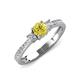 3 - Aniyah 0.71 ctw (5.00 mm) Classic Three Stone Round Yellow Diamond and Natural Diamond Engagement Ring 