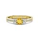 1 - Aniyah 0.61 ctw (5.00 mm) Classic Three Stone Round Citrine and Lab Grown Diamond Engagement Ring 