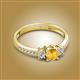 2 - Aniyah 0.61 ctw (5.00 mm) Classic Three Stone Round Citrine and Lab Grown Diamond Engagement Ring 