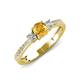 3 - Aniyah 0.61 ctw (5.00 mm) Classic Three Stone Round Citrine and Lab Grown Diamond Engagement Ring 