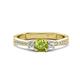 1 - Aniyah 0.71 ctw (5.00 mm) Classic Three Stone Round Peridot and Lab Grown Diamond Engagement Ring 