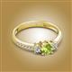 2 - Aniyah 0.71 ctw (5.00 mm) Classic Three Stone Round Peridot and Lab Grown Diamond Engagement Ring 