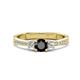 1 - Aniyah 0.71 ctw (5.00 mm) Classic Three Stone Round Black Diamond and Lab Grown Diamond Engagement Ring 
