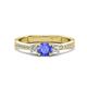 1 - Aniyah 0.68 ctw (5.00 mm) Classic Three Stone Round Tanzanite and Lab Grown Diamond Engagement Ring 