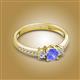 2 - Aniyah 0.68 ctw (5.00 mm) Classic Three Stone Round Tanzanite and Lab Grown Diamond Engagement Ring 