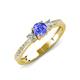 3 - Aniyah 0.68 ctw (5.00 mm) Classic Three Stone Round Tanzanite and Lab Grown Diamond Engagement Ring 