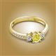 2 - Aniyah 0.71 ctw (5.00 mm) Classic Three Stone Round Yellow Diamond and Lab Grown Diamond Engagement Ring 