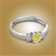 2 - Aniyah 0.71 ctw (5.00 mm) Classic Three Stone Round Yellow Diamond and Lab Grown Diamond Engagement Ring 