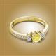 2 - Aniyah 0.74 ctw (5.00 mm) Classic Three Stone Round Yellow Sapphire and Lab Grown Diamond Engagement Ring 