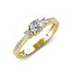 3 - Aniyah 0.74 ctw (5.00 mm) Classic Three Stone Round White Sapphire and Lab Grown Diamond Engagement Ring 