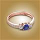 2 - Aniyah 0.61 ctw (5.00 mm) Classic Three Stone Round Iolite and Lab Grown Diamond Engagement Ring 