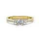 1 - Aniyah 0.66 ctw (5.00 mm) Classic Three Stone Round Moissanite and Lab Grown Diamond Engagement Ring 