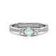 1 - Aniyah 0.56 ctw (5.00 mm) Classic Three Stone Round Opal and Lab Grown Diamond Engagement Ring 