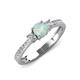 3 - Aniyah 0.56 ctw (5.00 mm) Classic Three Stone Round Opal and Lab Grown Diamond Engagement Ring 