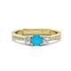 1 - Aniyah 0.57 ctw (5.00 mm) Classic Three Stone Round Turquoise and Lab Grown Diamond Engagement Ring 